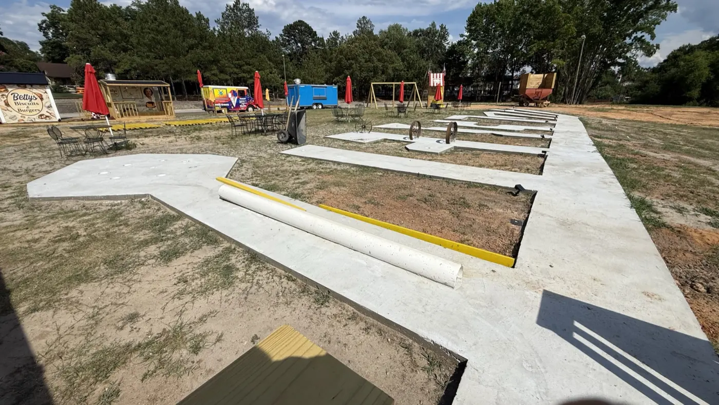 The nine-hole mini golf course