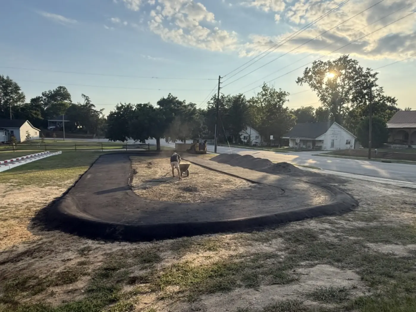 The paved RC oval at sunset